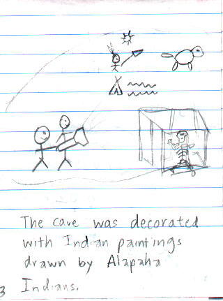 ** The cave was decorated with Indian paintings drawn by Alapaha Indians. **