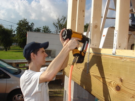 Jay installing hurricane straps