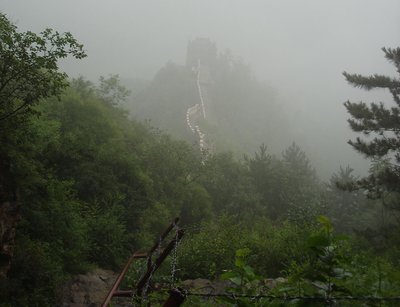 The Great Wall of China in the mist