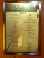 menu for Palo's restaurant