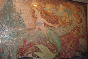 Mosaic in Triton's: Ariel with Sebastian and Flounder