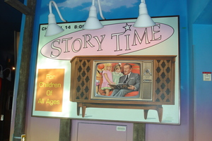 Story Time billboard in Route 66 hallway