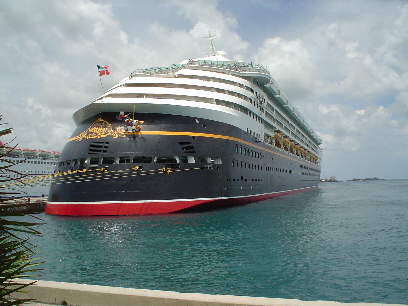 The M/S Disney Wonder in port at Nassau, Bahamas